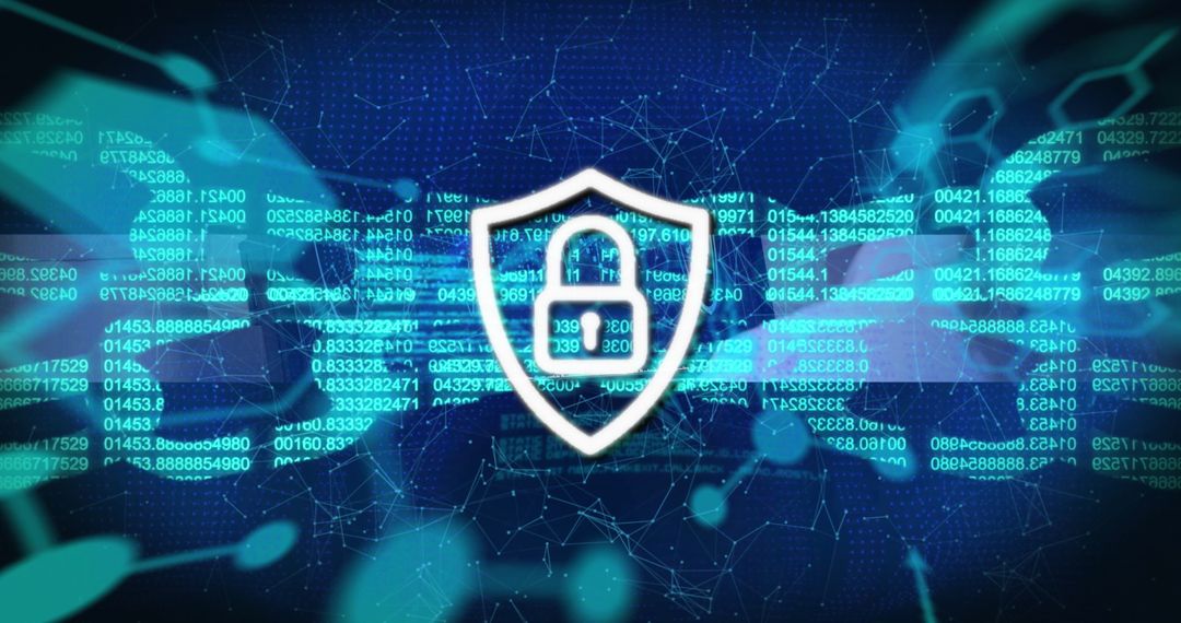 Digital Padlock Symbolizing Cybersecurity Over Data Network