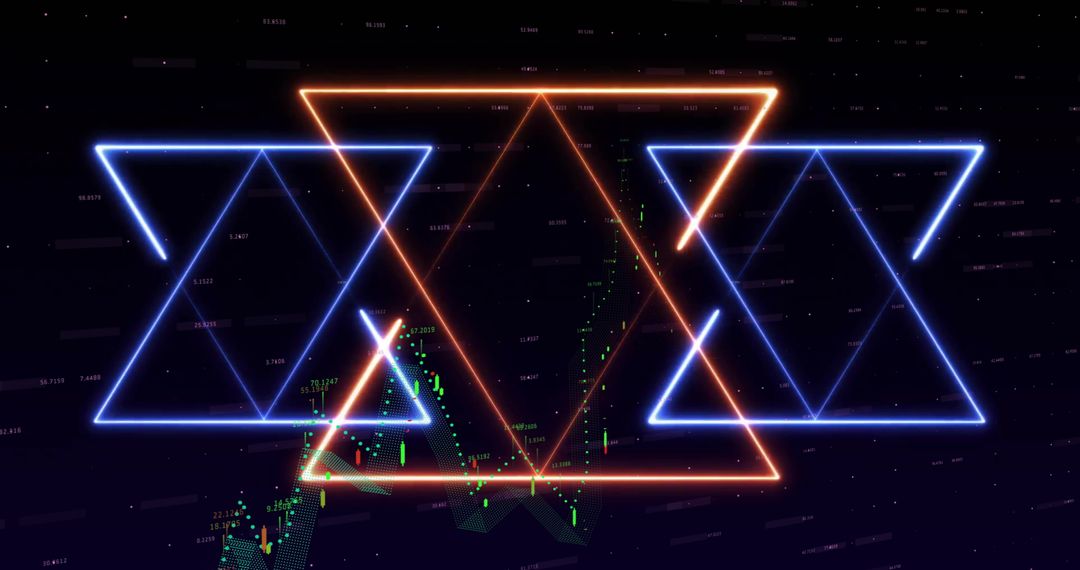 Glowing Triangles on Digital Data Processing Graph