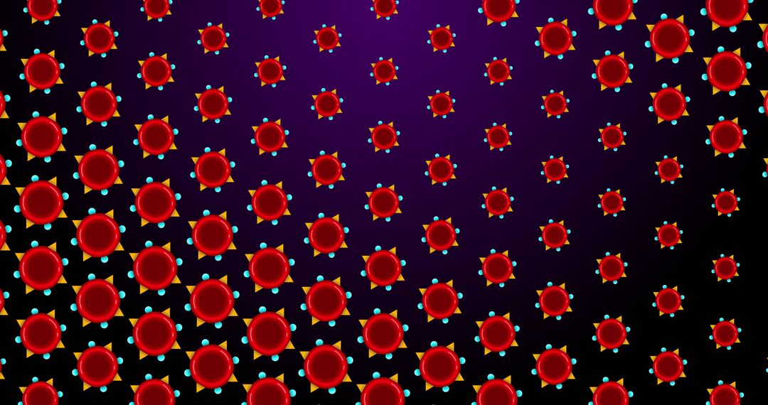 Red Biological Pattern on Abstract Gradient Background