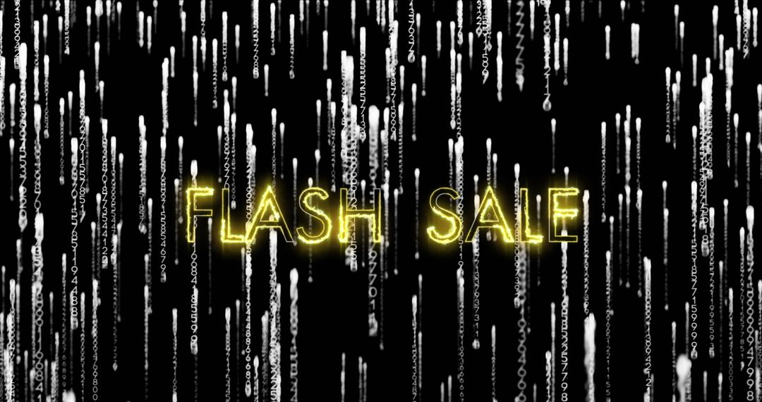 Flash Sale Highlighted Against Falling Matrix Code