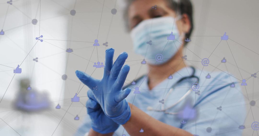 Healthcare Professional Exploring Digital Communication Networks