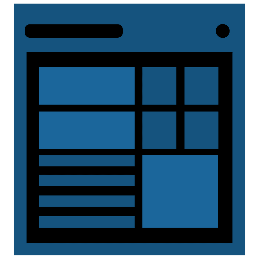 Digital Navy Blue Screen with Iconic Windows on Transparent Background