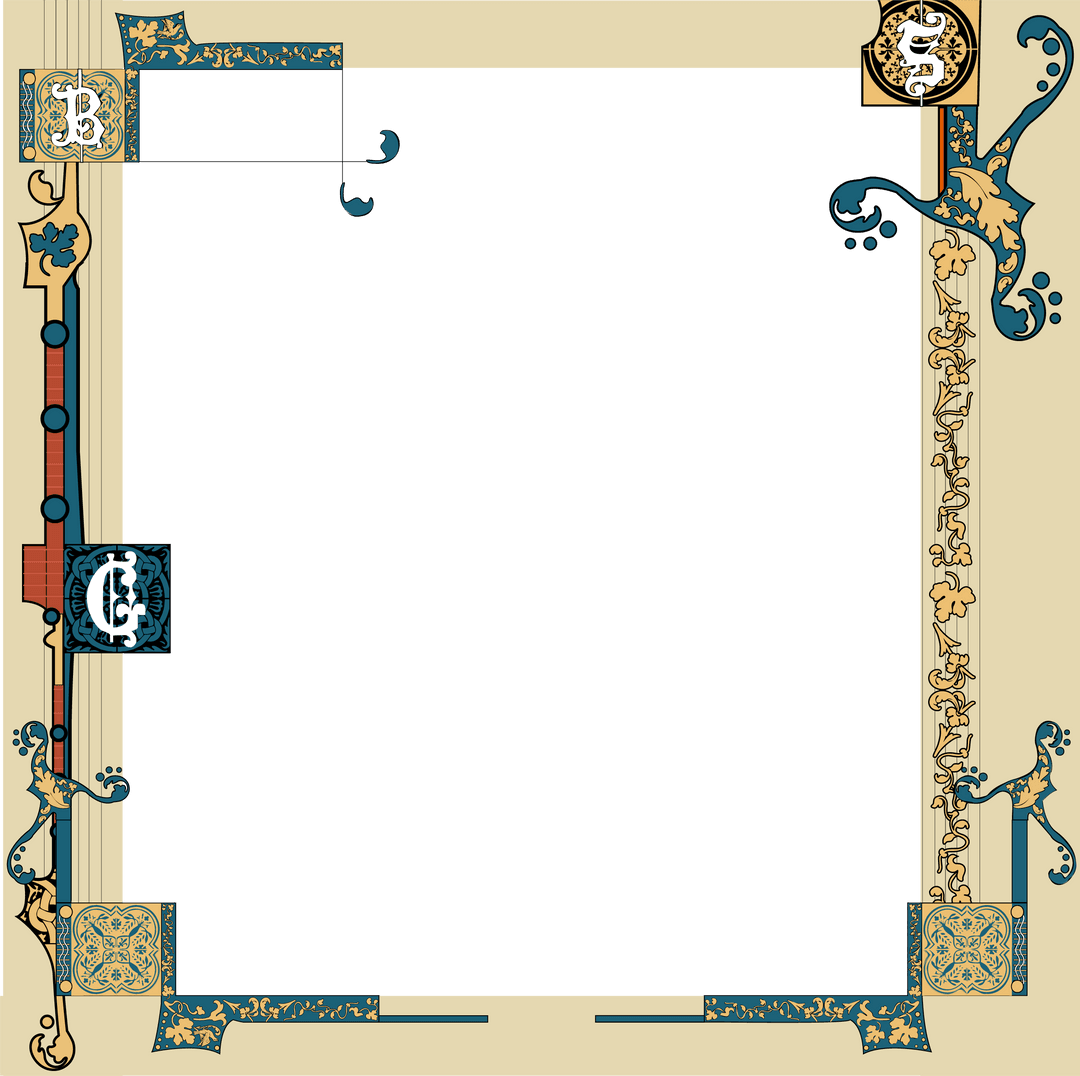 Art Nouveau Ornate Frame with Vines and Medallions