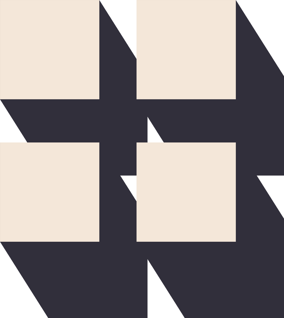 Beige Blocks Casting Gray Shadows on Transparent Background