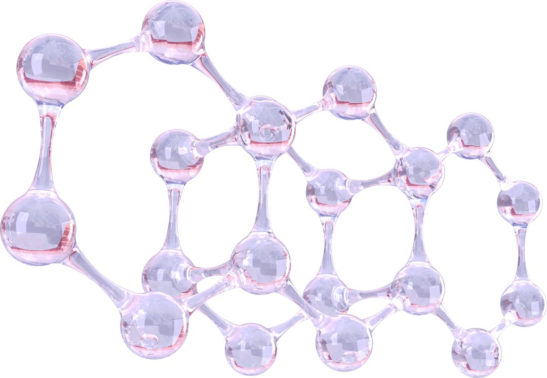 Translucent Molecular Structure on Clear Background