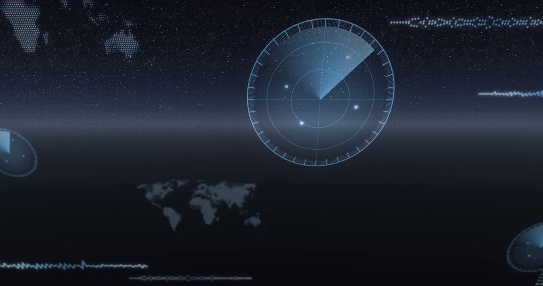 Futuristic Digital Interface with Data Overlay in Space