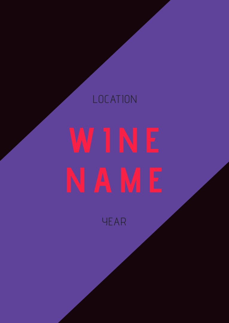 Bold Wine Label Design with Purple and Red Contrast