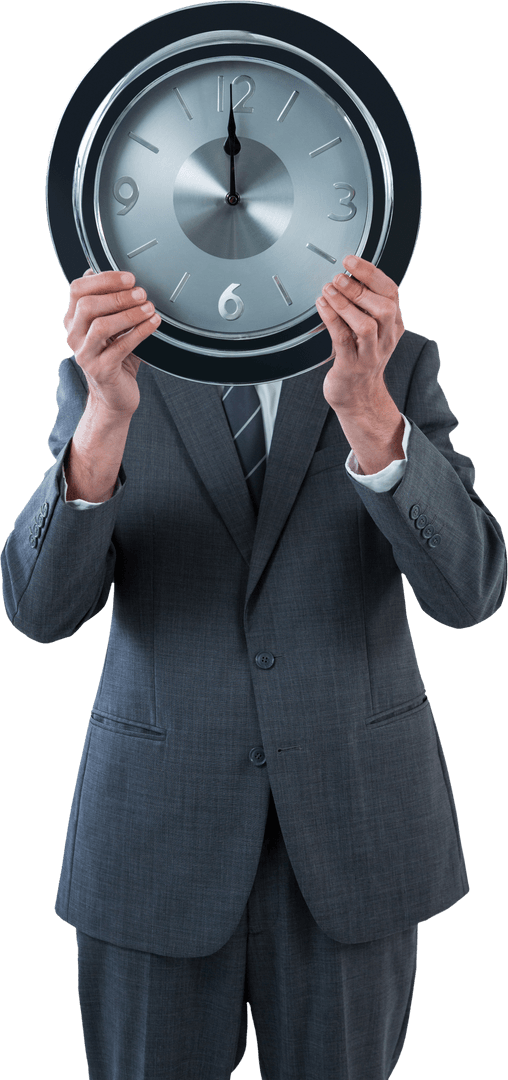 Businessman Holding Clock Transparent Time Management Concept