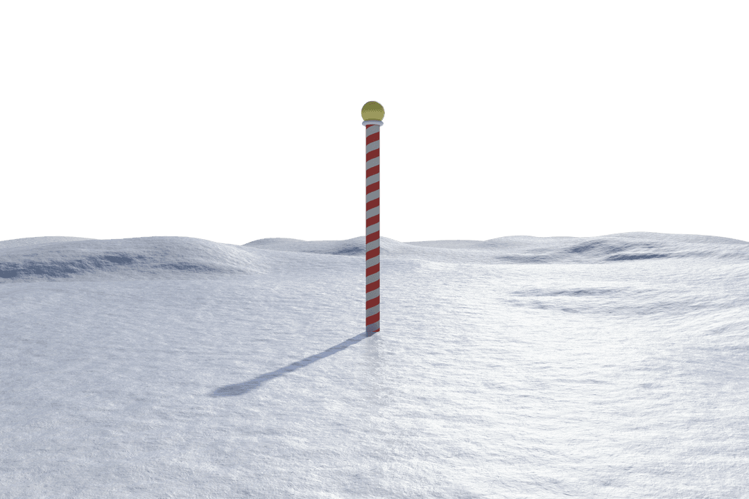 Transparent Christmas Pole on Snowy Field in Winter Illustration