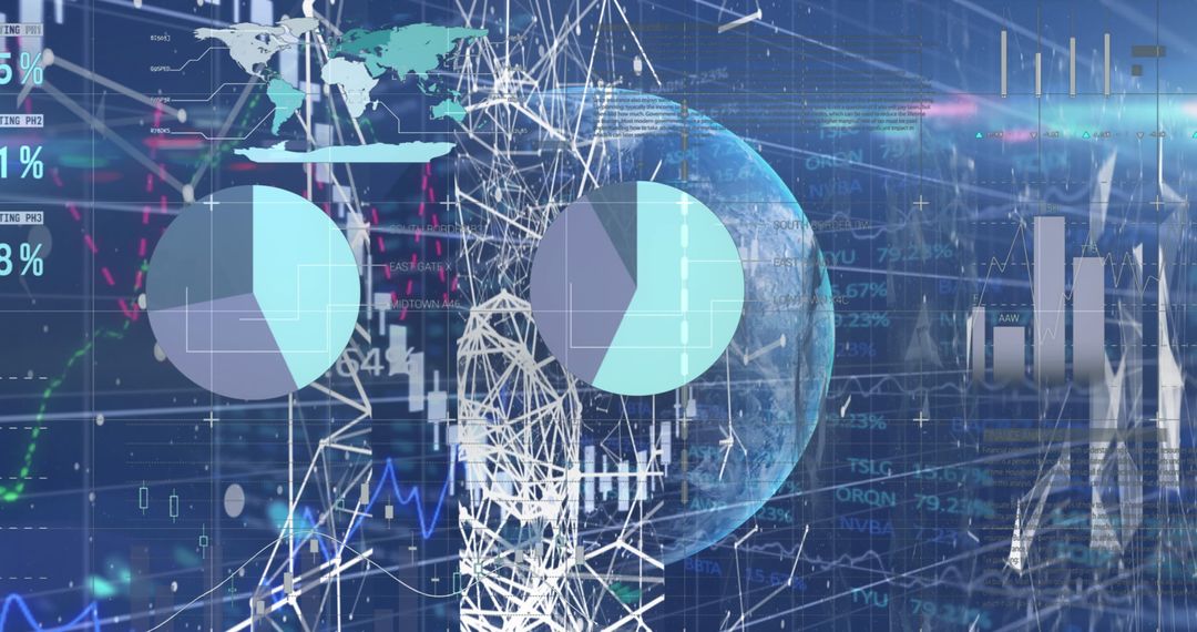Global Data Processing and Technology Conceptual Visualization