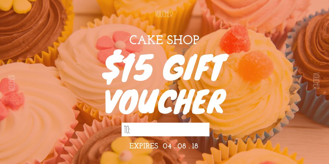 Vibrant Cupcake Gift Voucher Featuring Colorful Pastries - Download Free Stock Templates Pikwizard.com