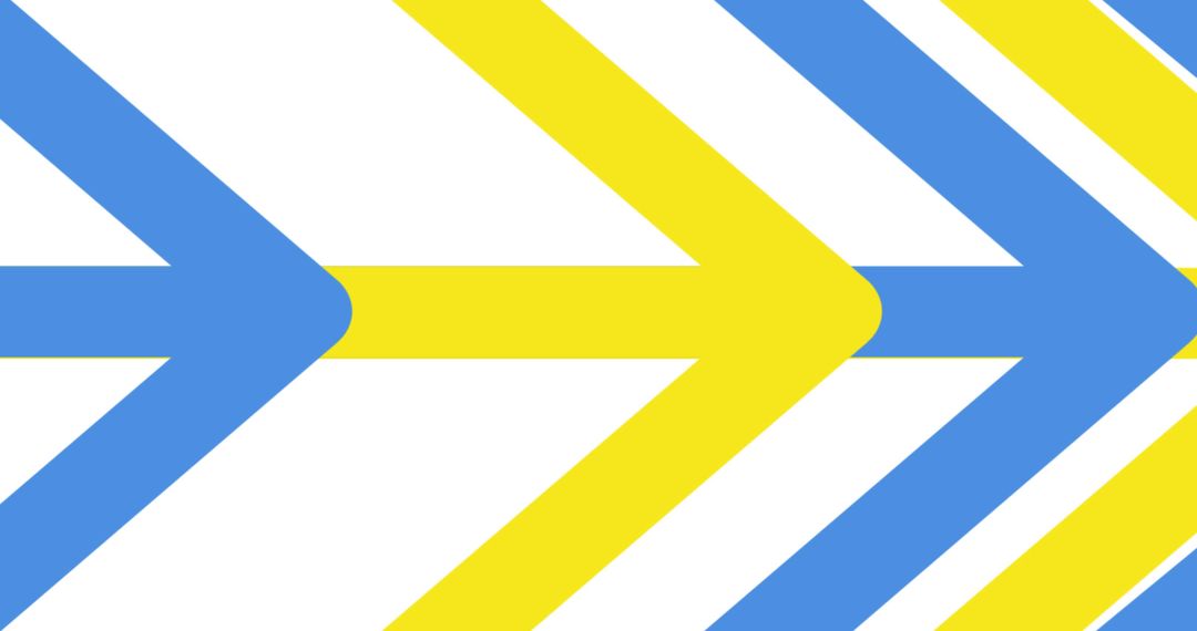 Blue and Yellow Graphic Arrows on White Background