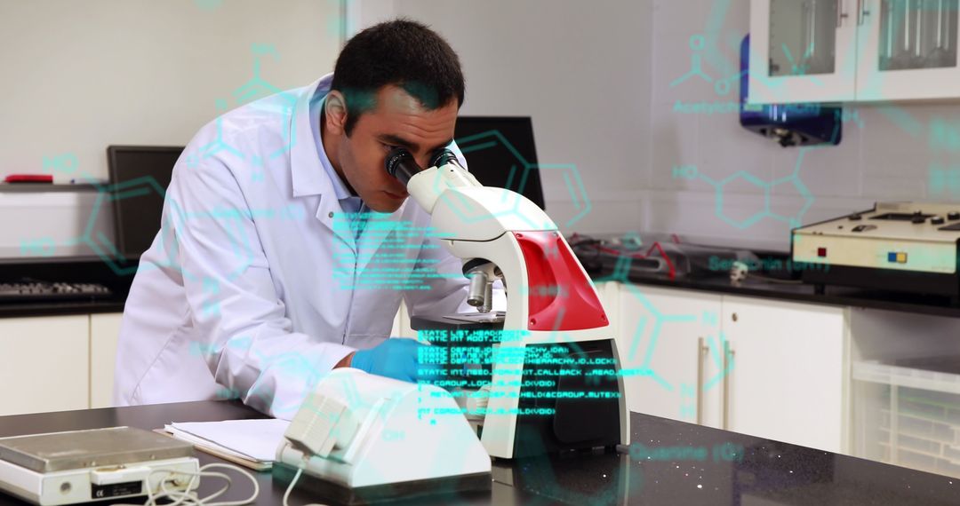 Scientist Conducting Research Using Advanced Microscope