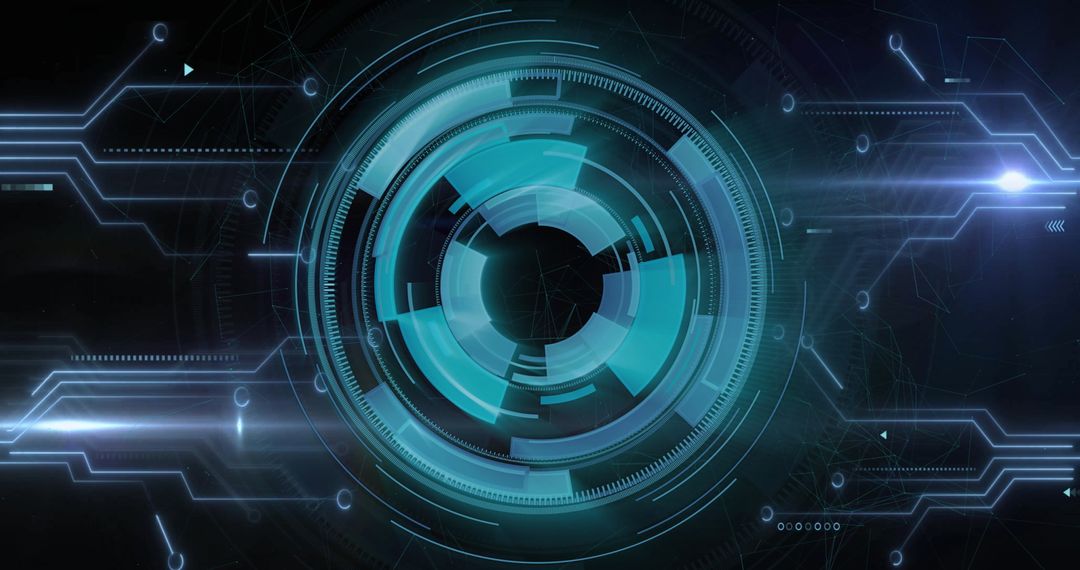 Futuristic Digital Interface with Cybersecurity Concept