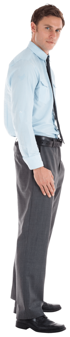 Transparent Professional Businessman Standing Confidently