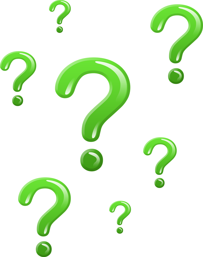 Green Glossy Question Marks on Transparent Background - Download Free Stock Images Pikwizard.com