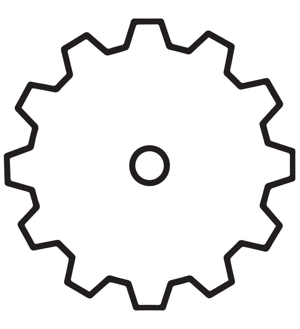 Black Cog Wheel Vector on Transparent Background Illustration