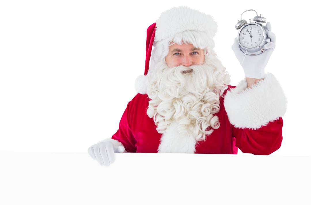 Transparent Santa Claus Holding Alarm Clock and Sign Up Close - Download Free Stock Images Pikwizard.com