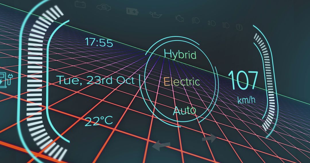Futuristic Holographic Speedometer Display from Grid