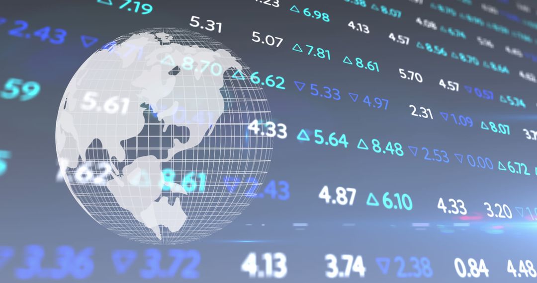 3D Globe with Global Stock Market Data Visualization