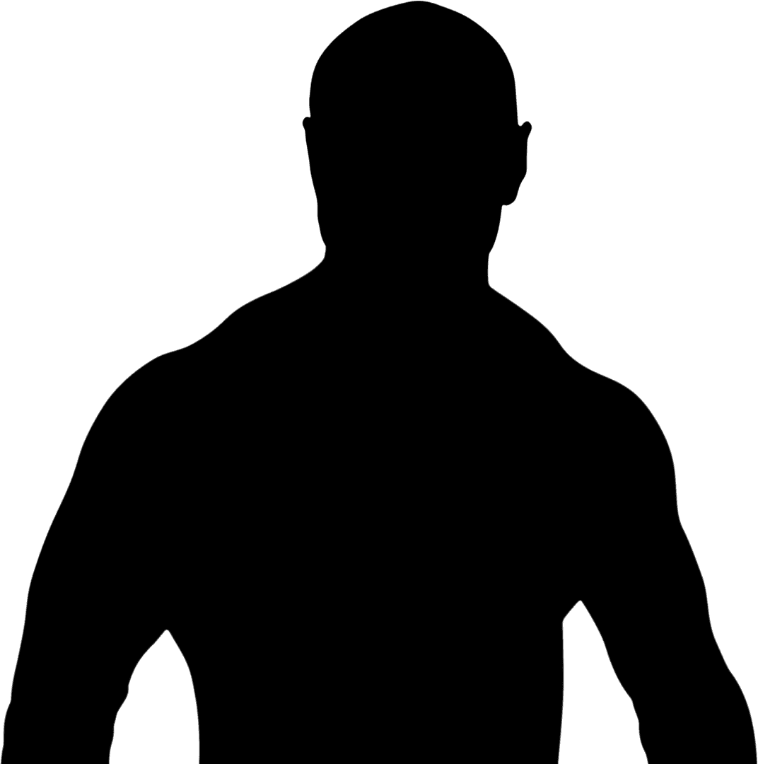 Silhouette of Man Posing with Confident Stance on Transparent Background