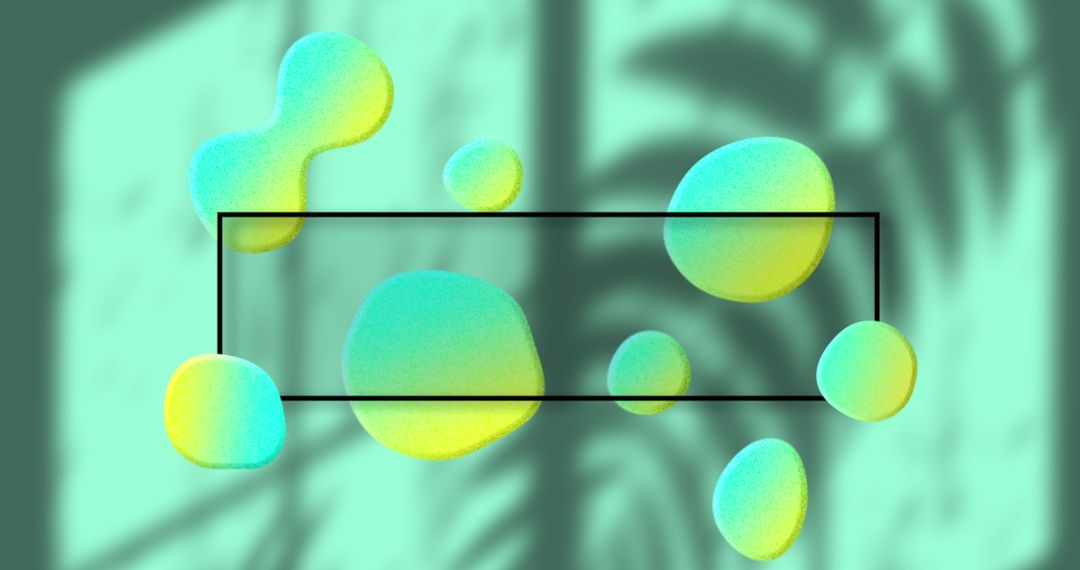 Vibrant Abstract Blobs with Tropical Leaf Shadows