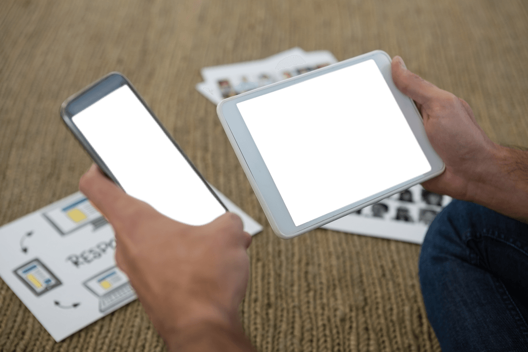 Transparent Mockup Mobile Phone Tablet Design