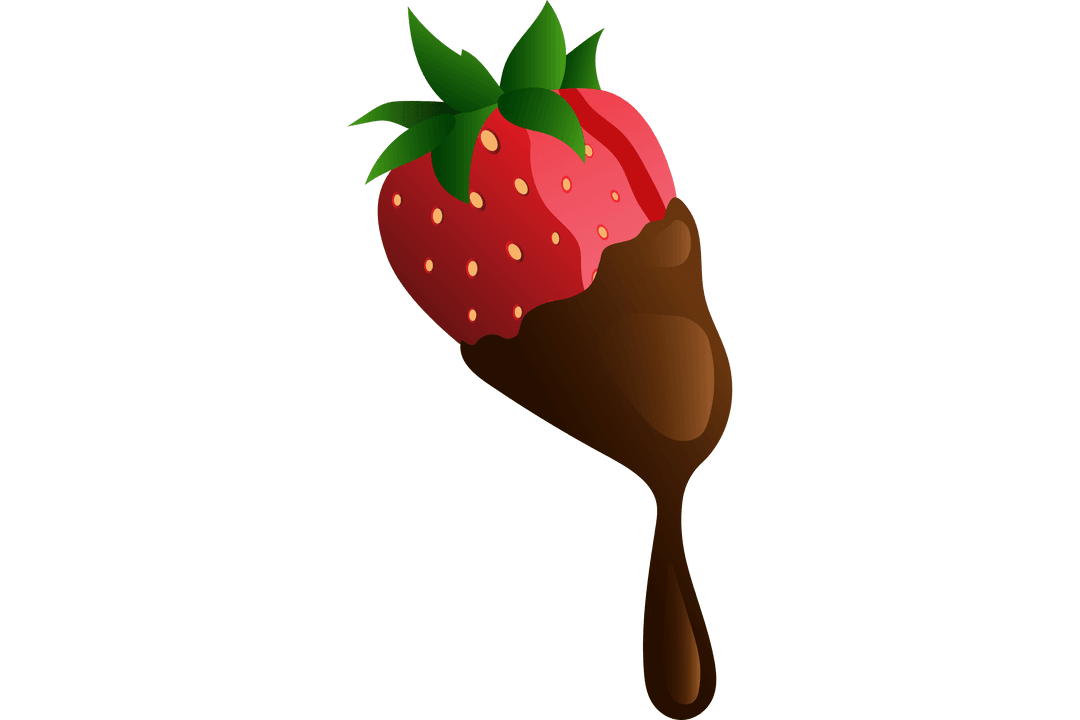 Transparent Strawberry Dipped in Dark Chocolate Icon