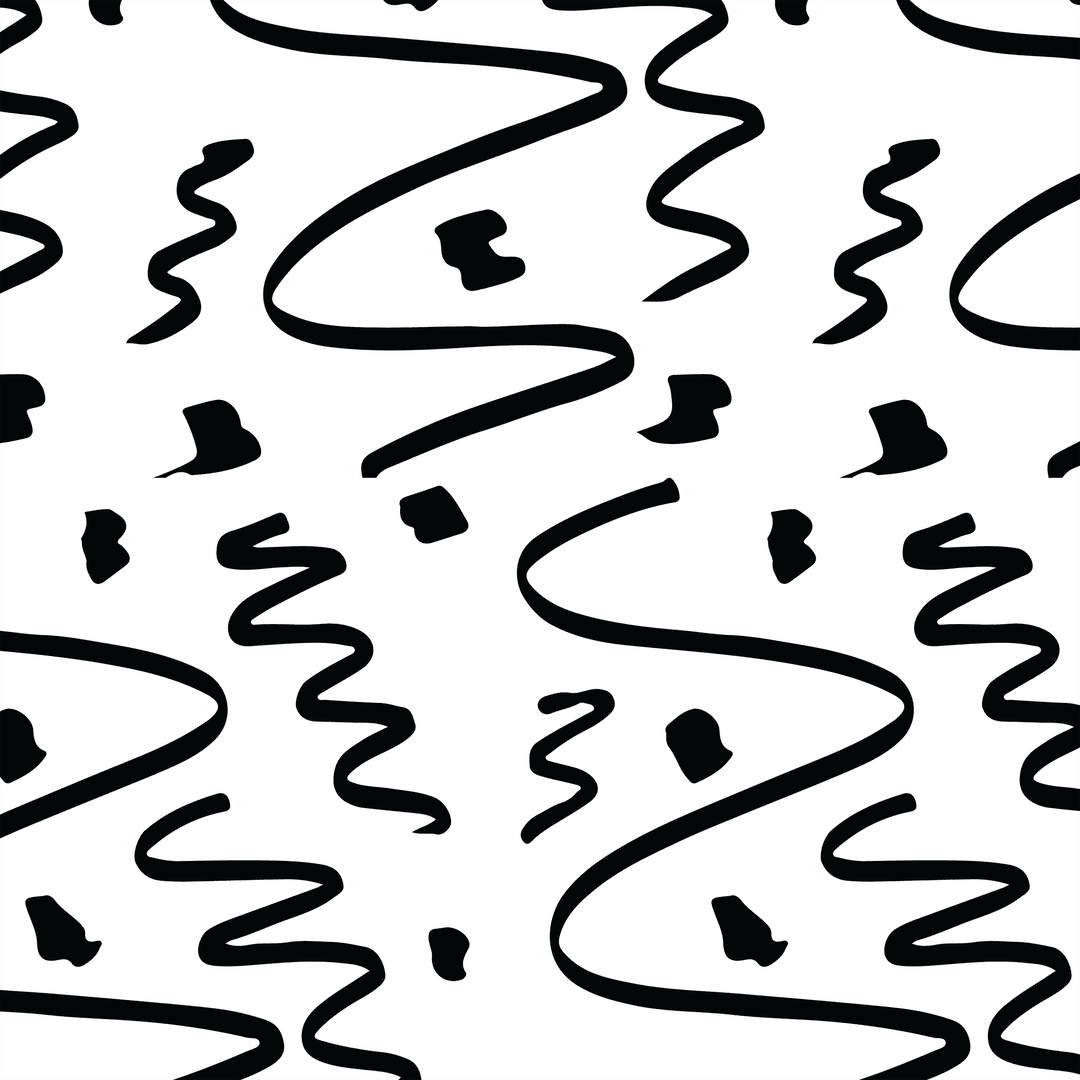 Abstract Wavy Doodle Pattern on Transparent Background