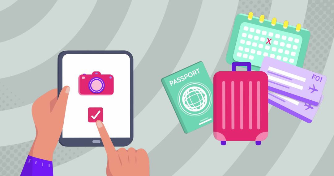 Digital Vacation Planning with Travel Essentials Icons