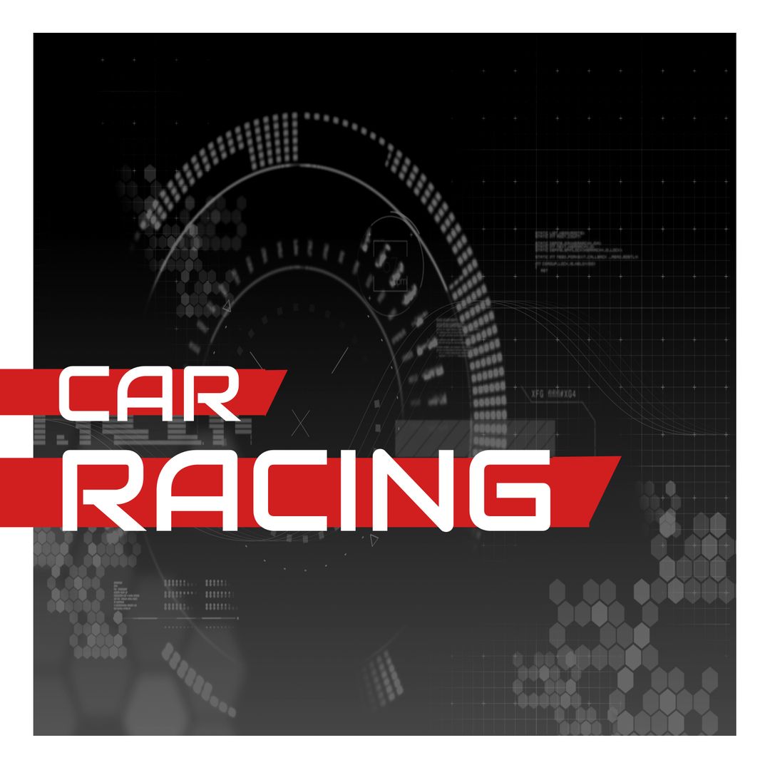 Dynamic Car Racing Graphic with Speedometer Background