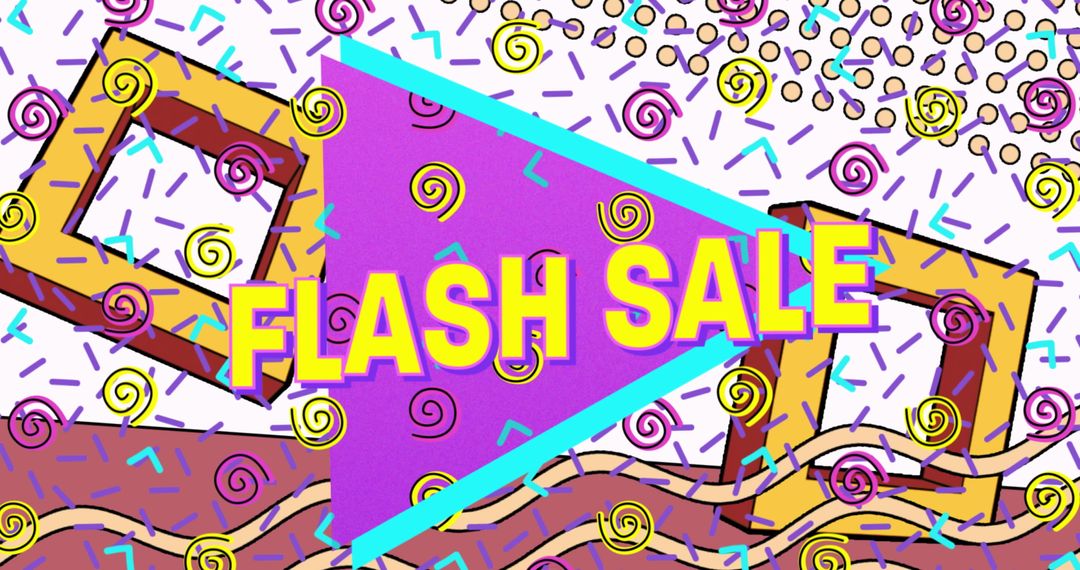 Dynamic Flash Sale Banner with Vibrant Abstract Patterns