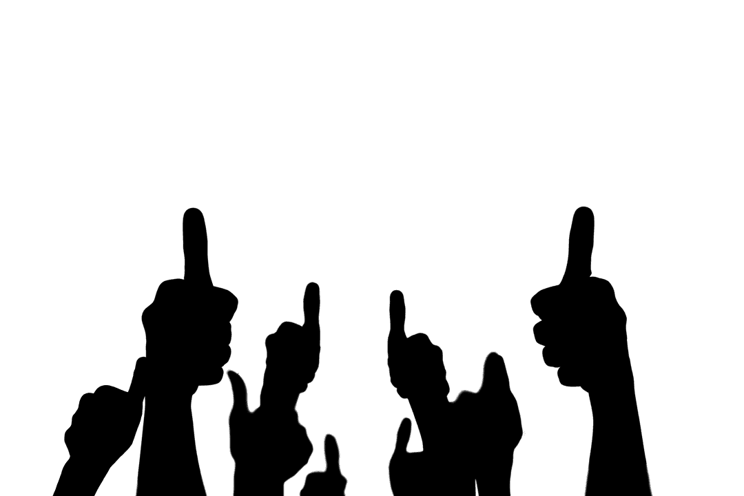 Transparent Thumbs Up Gesture Isolated on White Background