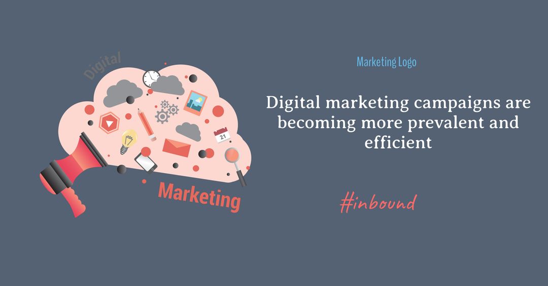 Digital Marketing Concept with Multimedia Icons and Megaphone