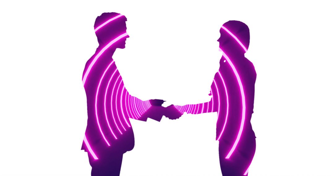 Futuristic Silhouette Exchange in Digital Tunnel Light