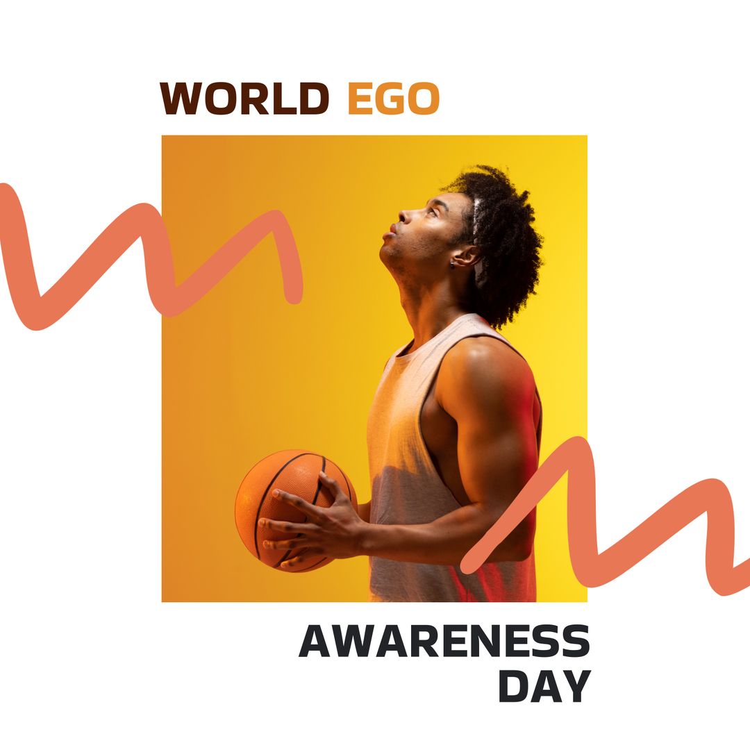 World Ego Awareness Day with Focused Athlete Holding Basketball - Download Free Stock Templates Pikwizard.com