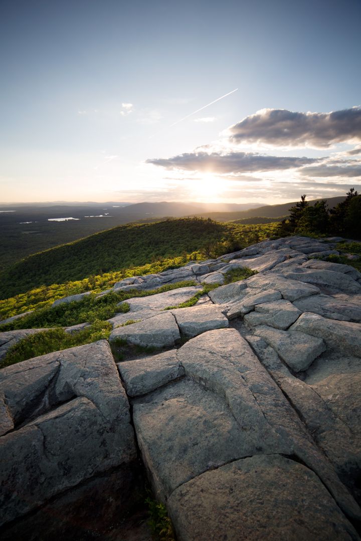 Scenic Mountain Landscape with Sunset and Rocky Terrain - Free Images, Stock Photos and Pictures on Pikwizard.com