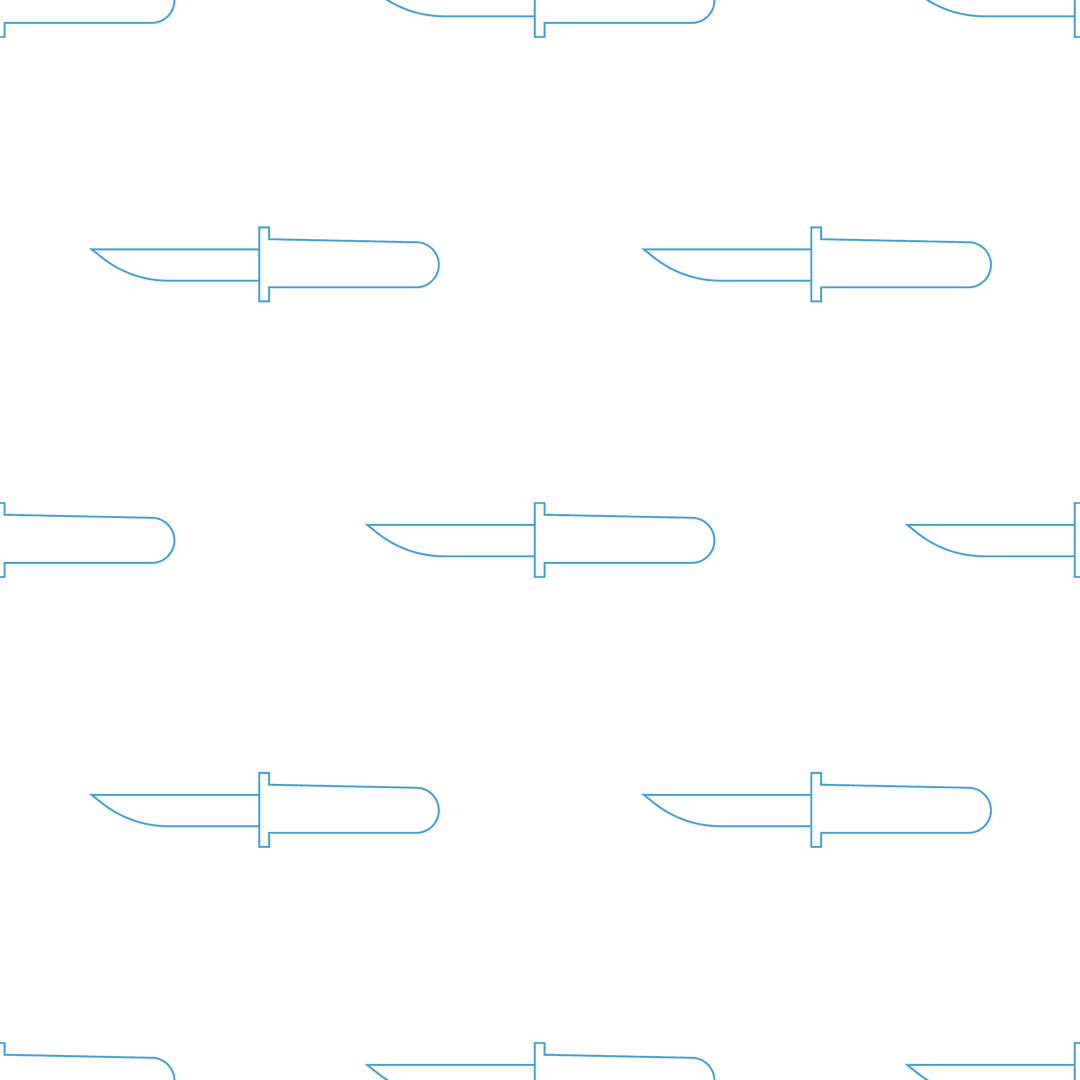 Blue Knife Pattern on Transparent Background Design