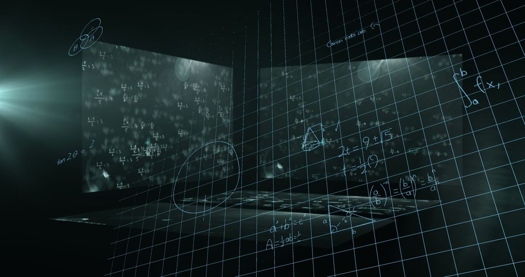 Futuristic Data Processing with Mathematical Equations Projection