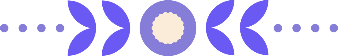 Transparent Decorative Purple Ornament Template with Circles and Crescents