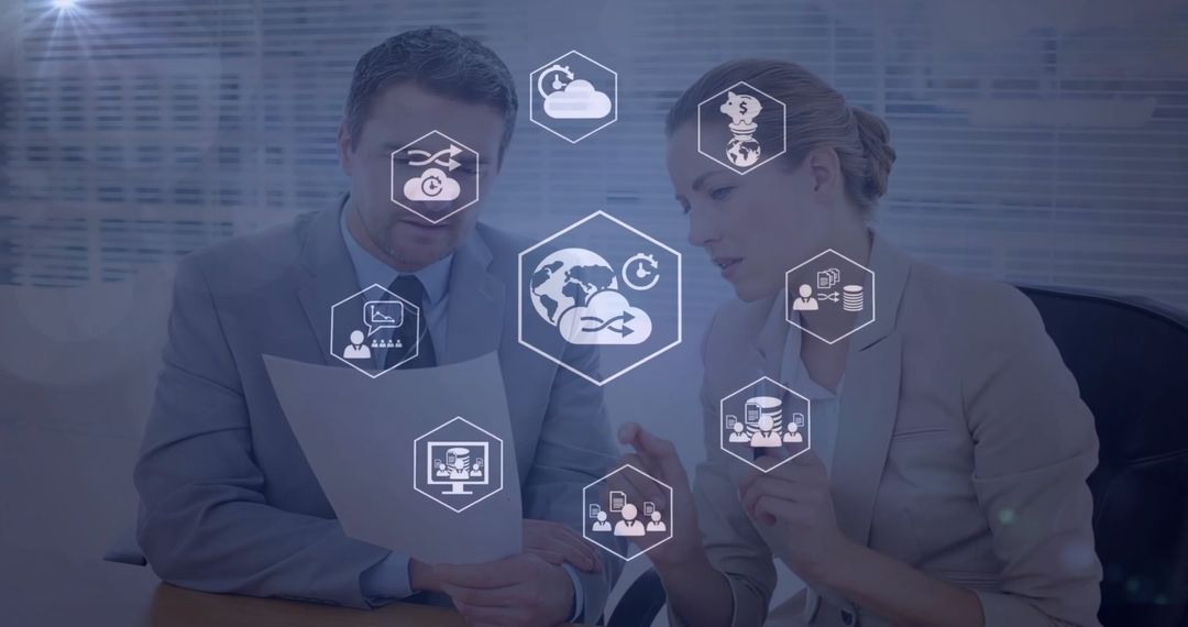 Business Professionals Discussing Modern Data Processing Solutions