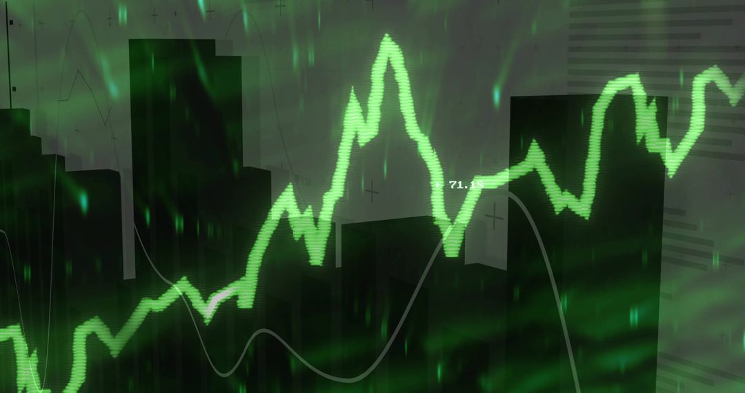 Futuristic Digital Finance Chart With Green Data Visualization