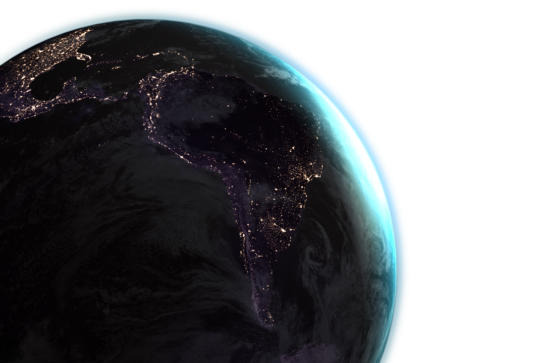 Highly Detailed Transparent View of Earth's Illumination at Night - Download Free Stock Images Pikwizard.com