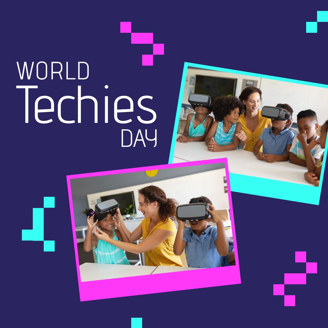 Children Exploring VR in Classroom on World Techies Day
