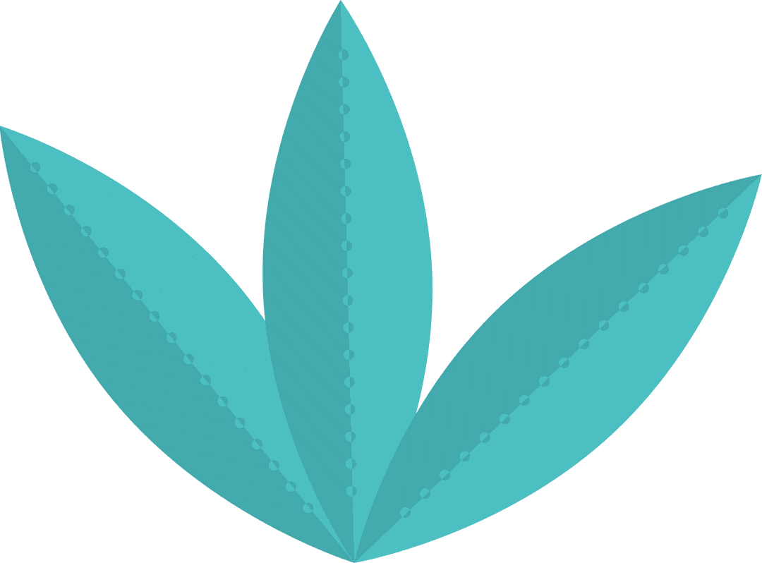 Abstract Transparent Teal Leaves in Minimalist Design