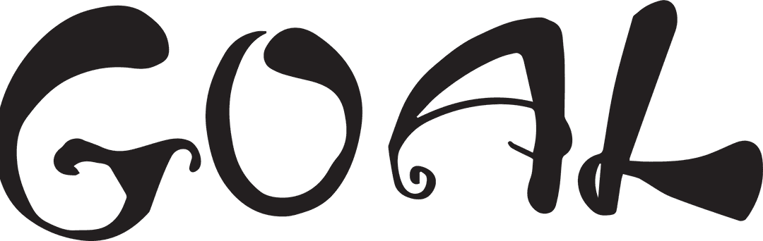 Digital Goal Text Image on Transparent Background for Sports