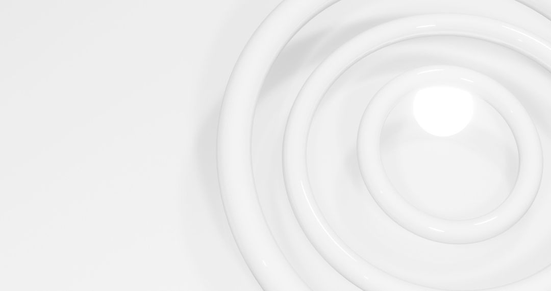 Hypnotic 3D White Circles in Seamless Motion Loop