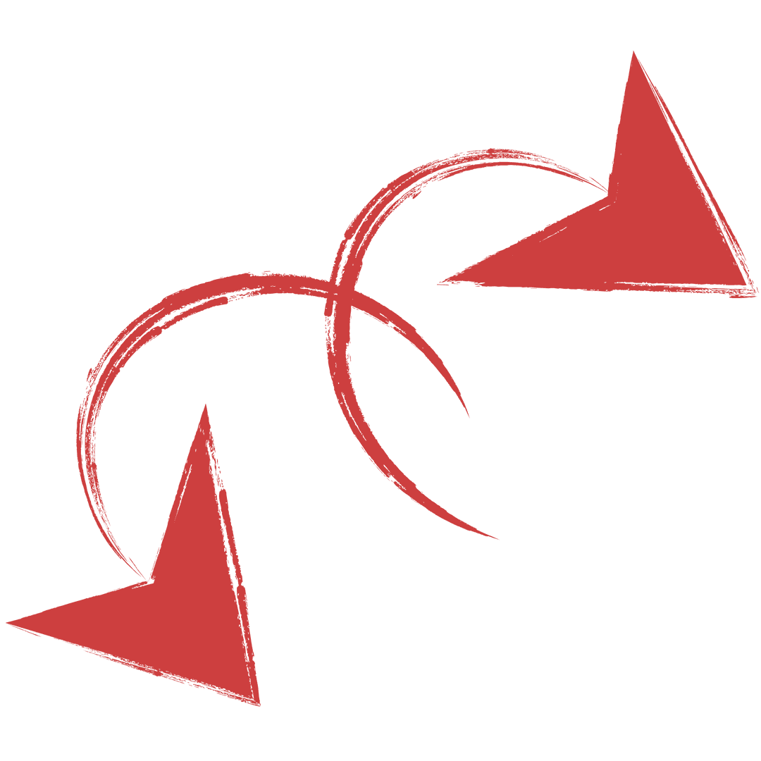 Red Spiral Arrows design on Transparent Backdrop for Integration Metaphor