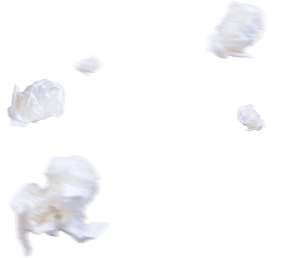 Crumpled Paper Textures on Transparent Background