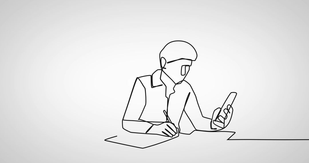 Contemporary Business Strategy in Minimalist Line Art